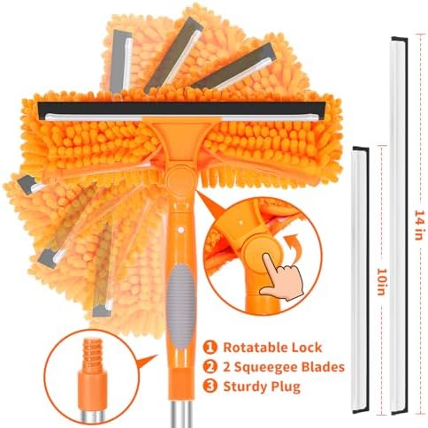 109" Window Cleaning Squeegee Kit, Professional 2 in 1 Squeegee Window Cleaner - Image 6