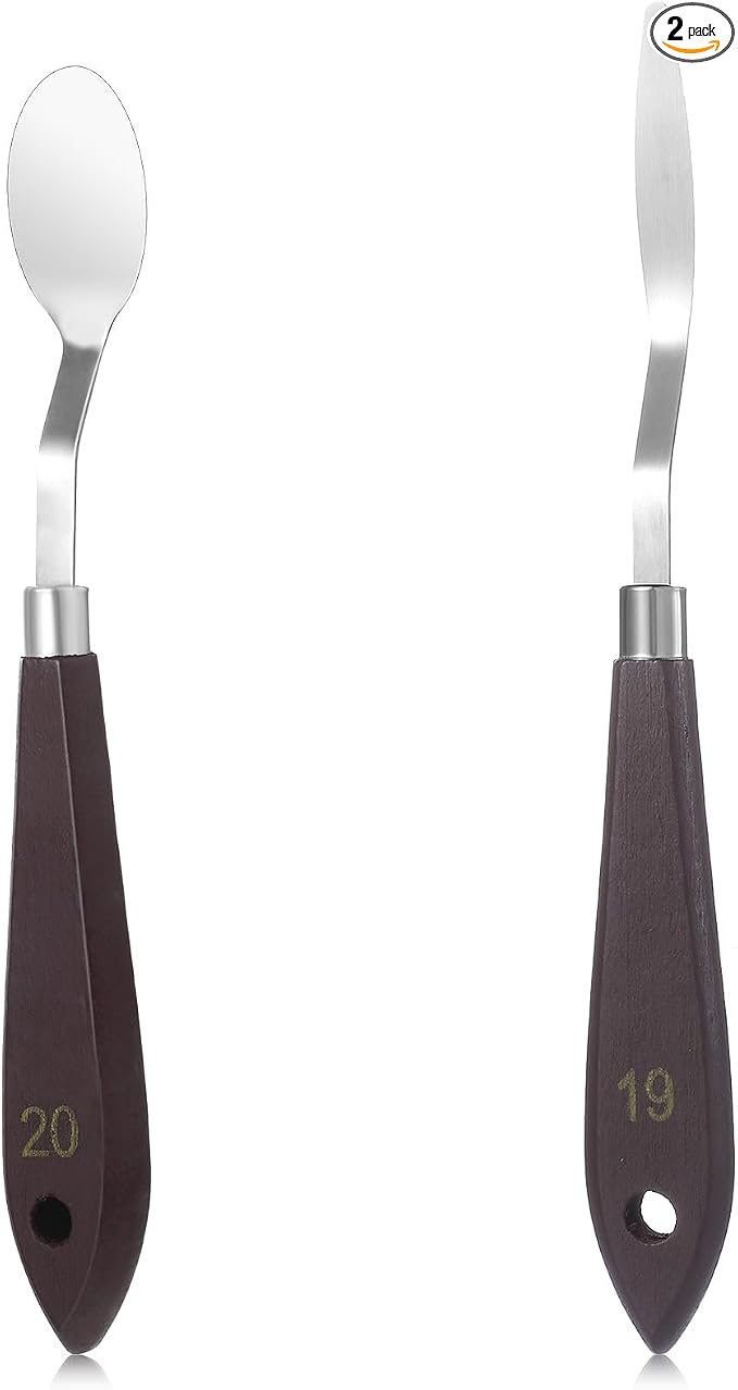 2Pcs Oval Palette Knife Pallet Knife Width Palette Knives Stainless Steel No.20 by Unknown
