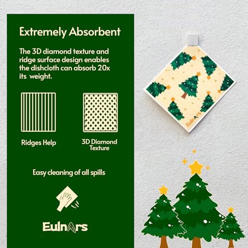 Eulnars Reusable Paper Towels, Christmas Swedish Dishcloths - Image 6