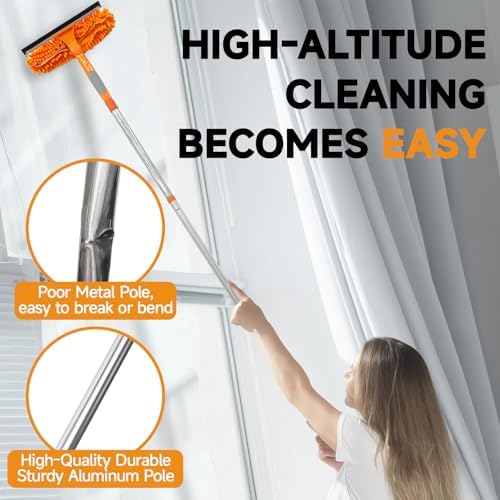 2 in 1 Window Squeegee Cleaner Kit Extension Pole, 67 in - Image 5