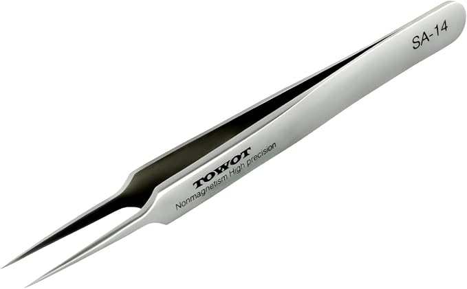 Precision Tweezers, Stainless Steel Pointed Ultrafine Tweezers by TOWOTPrecisionTool
