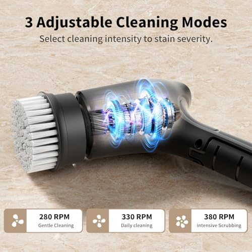 Electric Spin Scrubber, Cordless Handheld Cleaning Brush, Large Battery - Image 5