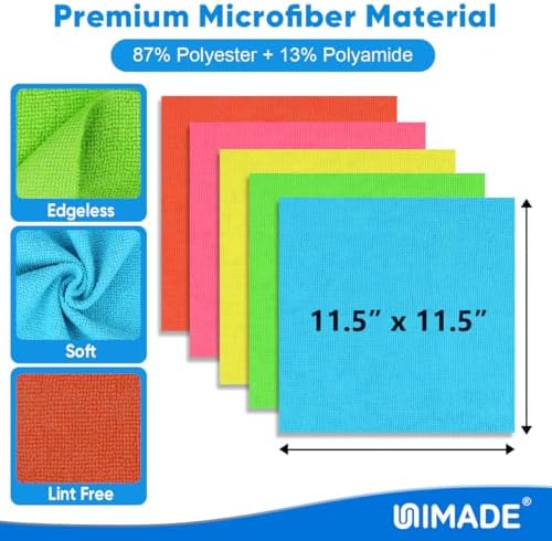 UNIMADE Microfiber Cleaning Cloth, 10 Pack Reusable Microfiber Towels - Image 2