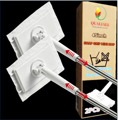 QUALIALL 2Pack Mini Snap Grip Mop by QUALIALL