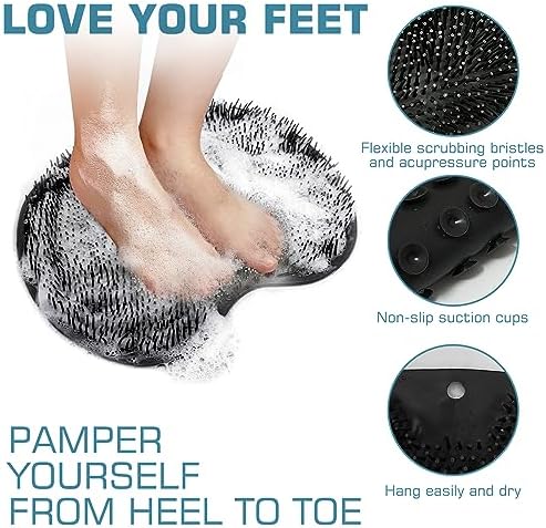 Shower Foot Scrubber Mat Back Washer Back Exfoliating Bath Wash Pad Wall - Image 2