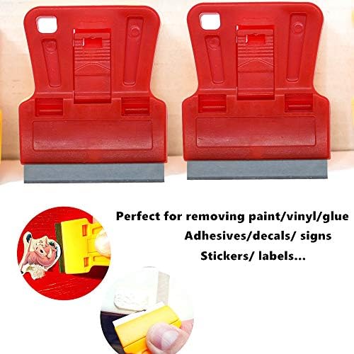 1.5 inches High Visibility Mini Razor Blade Scraper Glass Scraper Red Paint - Image 2