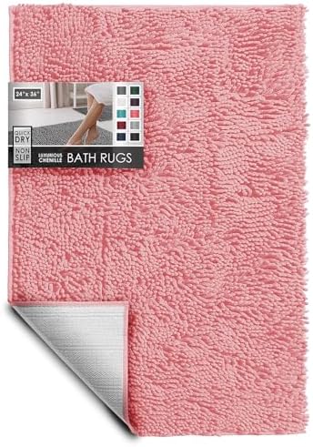 Hearth & Harbor Bathroom Rugs, Chenille Bath Mat by HearthHarbor