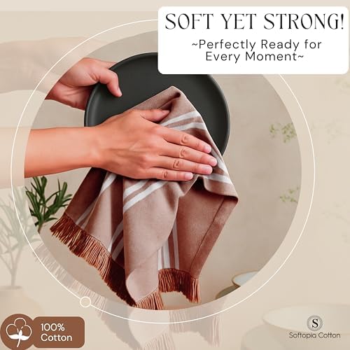 Stripe Kitchen Towels 12 Pack, 16x26 Inches, Reusable Wipe Rags, Absorbent and - Image 2