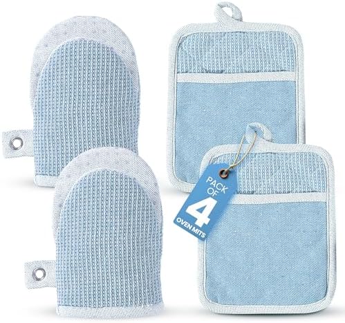 Casa Platino BBQ Gloves & Potholders Set, Holder by CasaPlatino