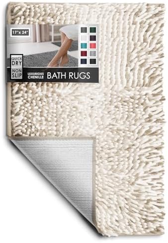 Hearth & Harbor Bathroom Rugs, Chenille Bath Mat by HearthHarbor