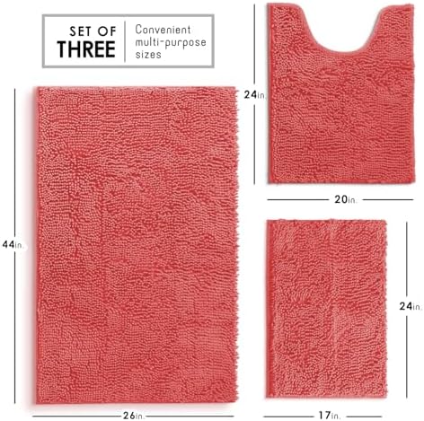Hearth & Harbor Bathroom Rugs, Chenille Bath Mat - Image 3