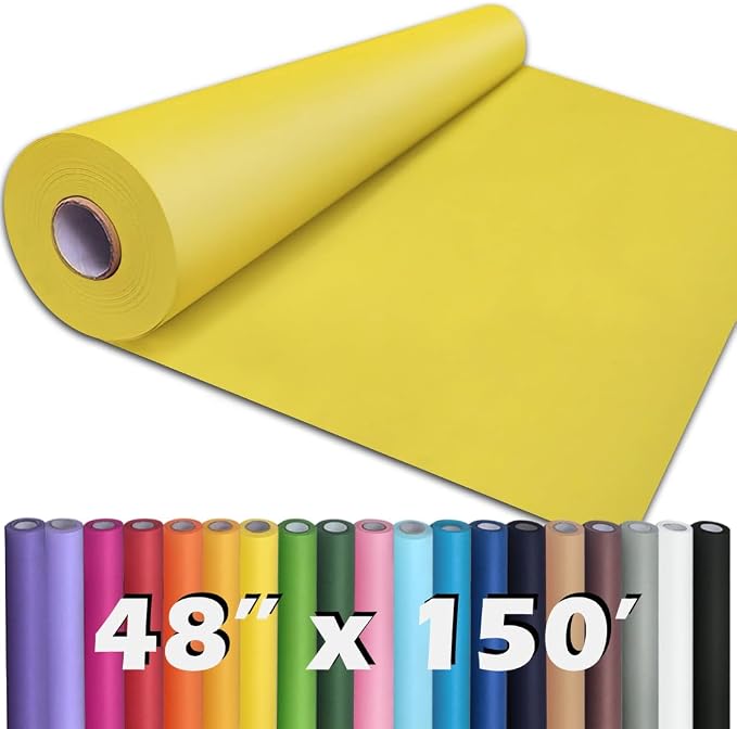 PerkHomy Lemon Yellow Kraft Paper Roll 48" x 1 by PerkHomy