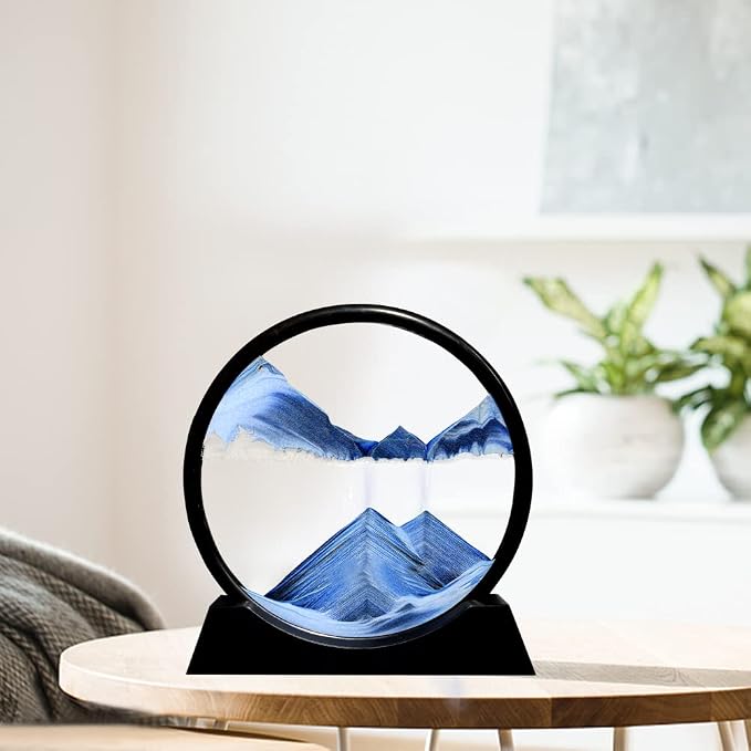 Aoderun Moving Sand Art Picture Round Glass 3D Deep Sea Sandscape in Motion - Image 3