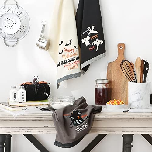 DII Happy Halloween Dishtowel Collection Embellished Cotton Kitchen Hand Towel - Image 6