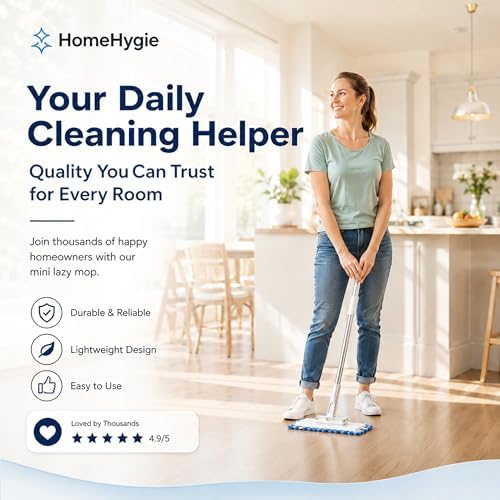 Lazy Mop with Clip-on Snap Grip, Mini Floor Mop with Zero-Touch Cloth Changing - Image 3