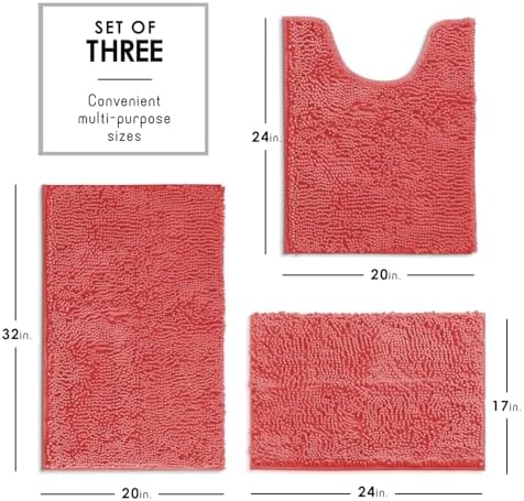 Hearth & Harbor Bathroom Rugs, Chenille Bath Mat - Image 3