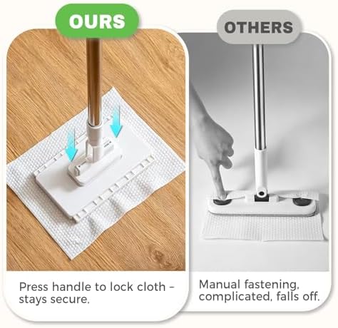 Hands Free Flat Mop, Zero Touch Gap Dust Cleaner & Locking Head - Image 3