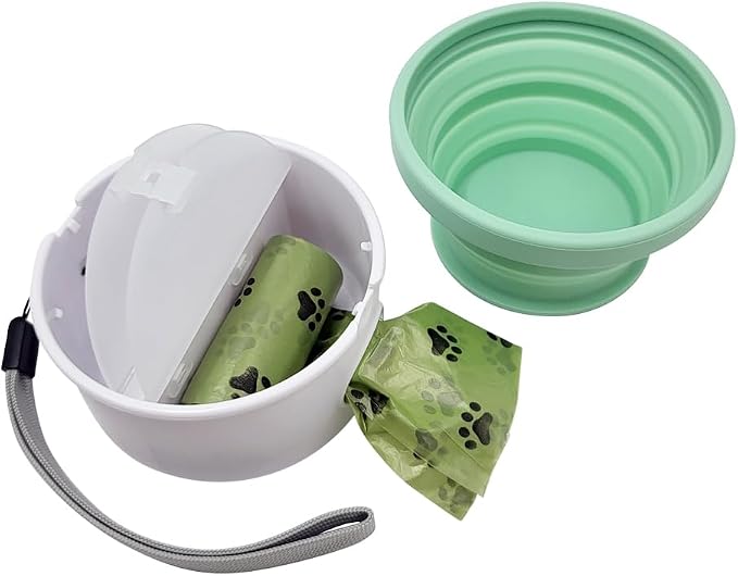 3 in 1 Collapsible Dog Bowl. Treat Container, Poop Bag Holder by Unknown