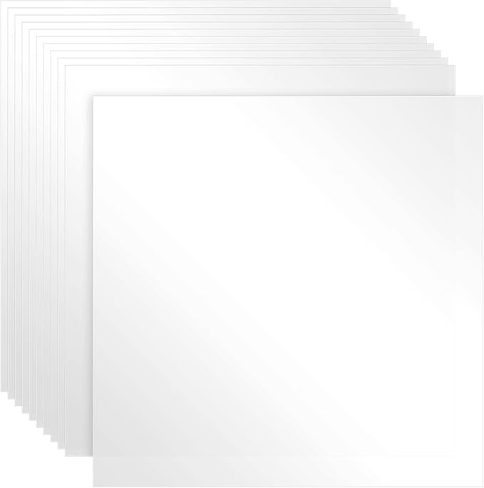 FSWCCK 25 Pcs 7.5mil 12 x 12 Inch Milky Translucent PET Blank Stencil Sheets, Mylar Sheets for Stencils, Template Plastic for Quilting Mylar Stencils, Laser Cutting, Gyro-Cut Tool Template Material