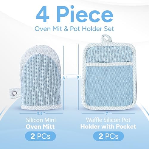 Casa Platino BBQ Gloves & Potholders Set, Holder - Image 2