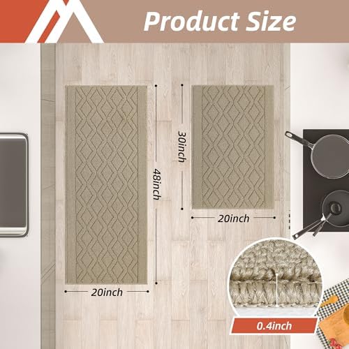 COSY HOMEER 48x20/30X20Inch Kitchen Rug Mats Non-Slip Washable - Image 2