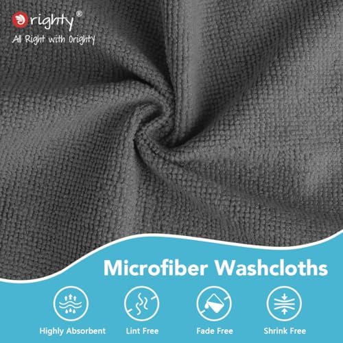 Orighty Washcloths Bulk, 200 Pack Microfiber Face Towels, 12x12 Inch Grey - Image 5