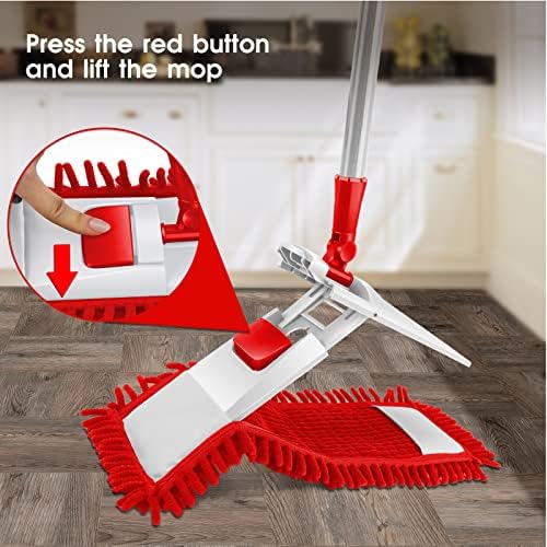 Microfiber Mop for Floor Cleaning, Flat Dust Mop for Home and Kitchen - Image 4