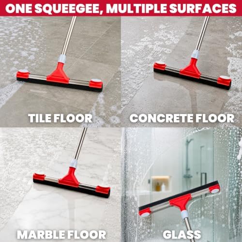 Floor Squeegee Scrubber with Extendable 62" Long Handle - Image 3