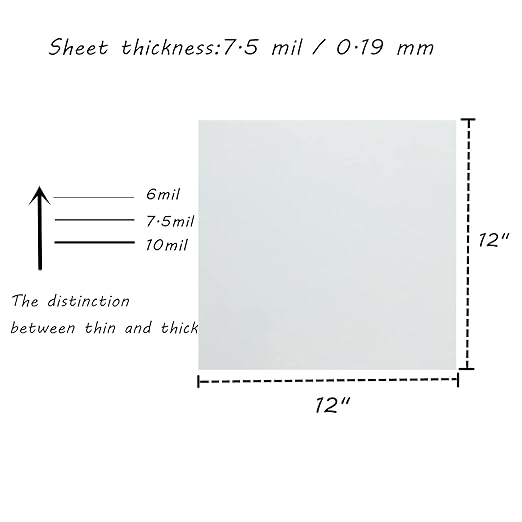 BANLTRE 12 Sheets 7.5 mil Mylar Sheet 12 x 12 inch Milky Translucent PET Blank Stencil Making Sheet for Cutting Machines, Cut Tool Template Material (7.5 mil)