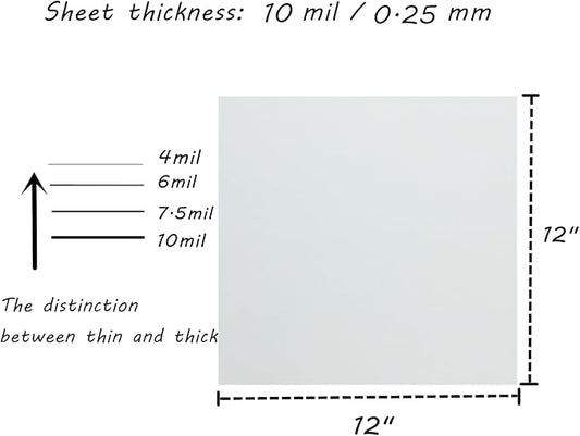 BANLTRE 10 Pieces 10 mil Transparency Blank Template Material Stencils Mylar for Cutting Paper Clear Sheet 12 × 12 inch (10-10 mil)