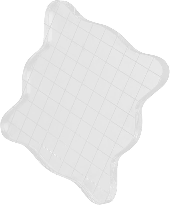 1PC Transparent Acrylic Stamp Blocks with Grid Lines, with Curve Edges Essential Stamping Tools for Scrapbooking Crafts Making,1.97 x 1.97/2.95 x 2.95/3.93 x 3.93 (10x10cm)
