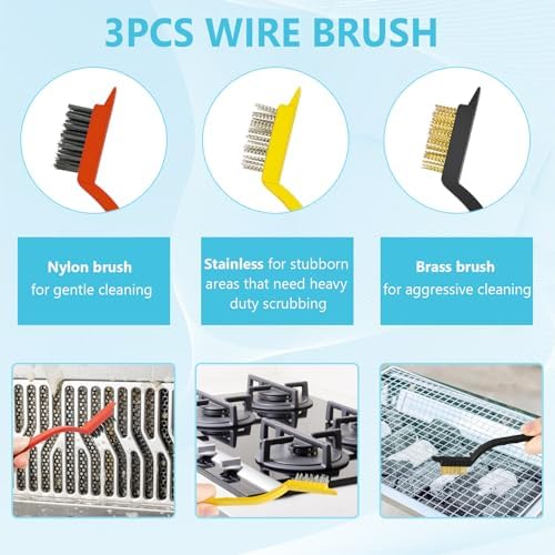 9PCS Crevice Cleaning Brush, Hard Bristle Scrub Brushes Tools - Image 2