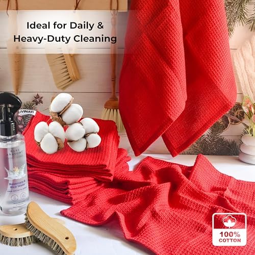 Red Cotton Cleaning Rags for Housekeeping - Image 5