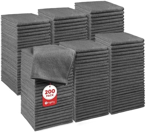 Orighty Washcloths Bulk, 200 Pack Microfiber Face Towels, 12x12 Inch Grey by AllRightinOrighty