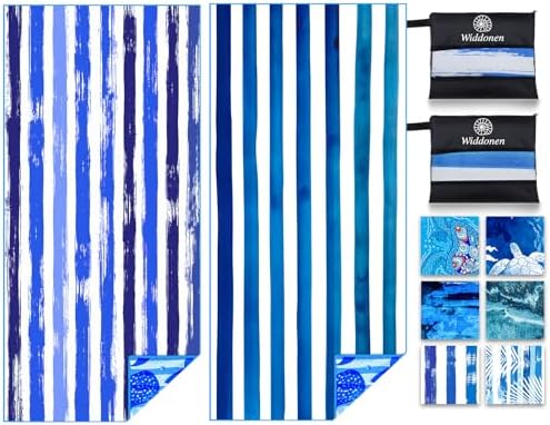 Widdonen Microfiber Beach Towel, Compact 2 Pack-71x32 Inch by WIDDONEN
