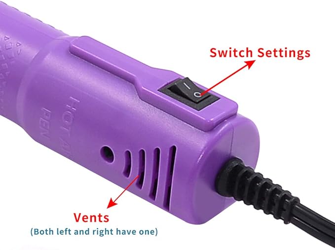 Heat Gun,mofa Embossing Mini Heat Gun,Hot Air Gun For Craft with Stand For DIY Embossing And Acrylic Paint Dryer,Multi-Purpose Electric Heating Nozzle 150W 110V(Purple)