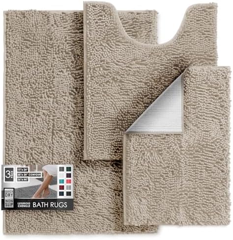 Hearth & Harbor Bathroom Rugs, Chenille Bath Mat by HearthHarbor