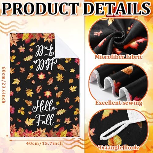 Bencailor 4 Pcs Fall Kitchen Towels Maple Leaves Hand Dish Towels Gift - Image 3