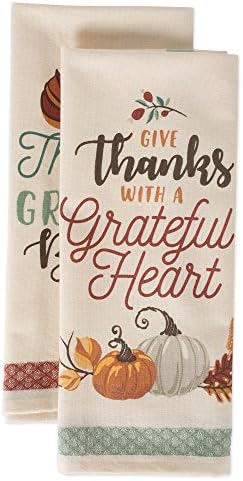 DII Fall Kitchen Towels for Kitchen Decorative Cotton Dish Towel Set, Grateful - Image 2