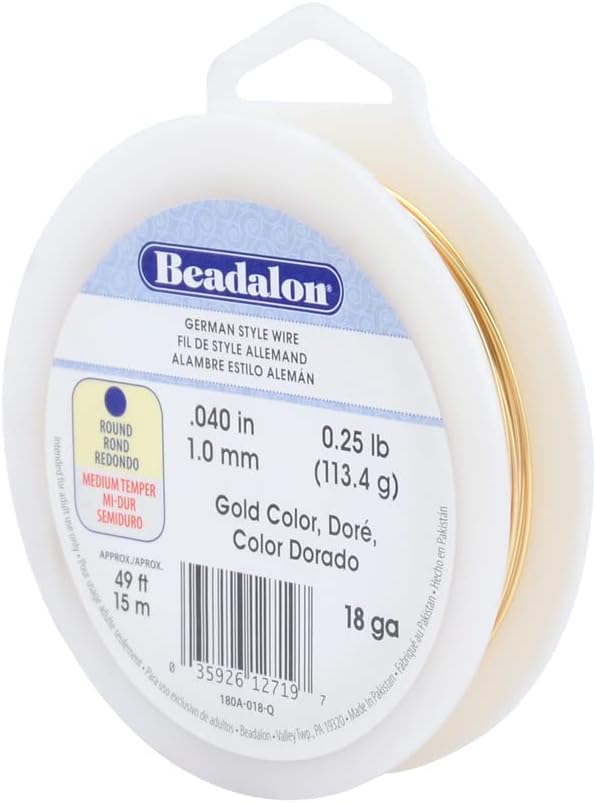 Beadalon German Style Wrapping Wire, 18 Gauge, 49 ft by Beadalon