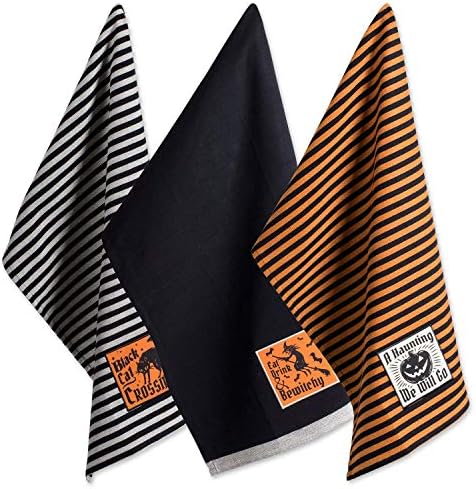 DII Happy Halloween Dishtowel Collection Embellished Cotton Kitchen Hand Towel by DII