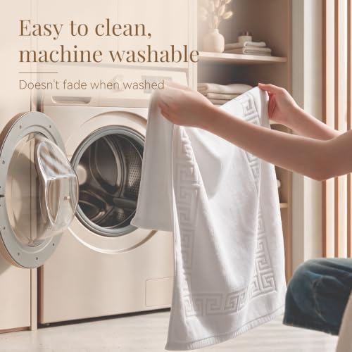 100% Cotton Bath Mat Towel, Soft & Absorbent Floor Towels 20"x32"White - Image 5