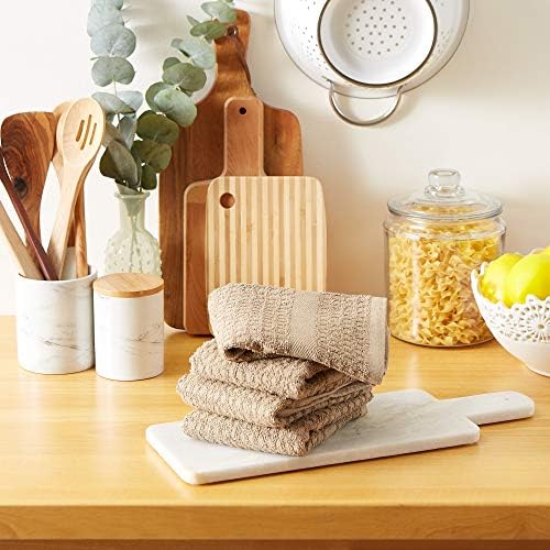 DII Basic Terry Collection Waffle Dishtowel Set, Solid Stone, 4 Piece - Image 5