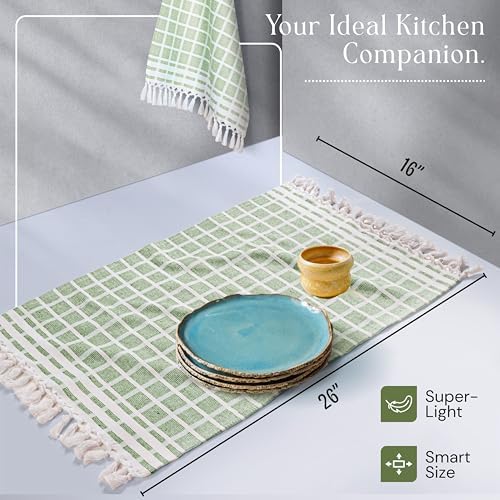 Matrix Dobby Kitchen Towels 4 Pack 100% Cotton, 16x26 Inches, Fast Drying - Image 2