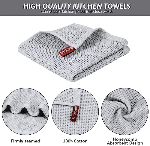 Nialnant 100% Cotton Cleaning Rags, 6 Pack Waffle Weave Dish Cloths, Super - Image 3