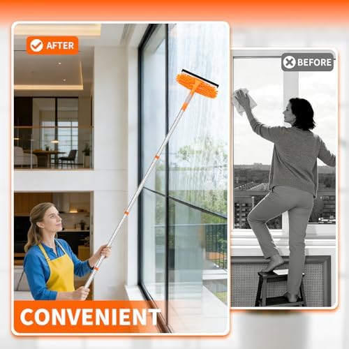 109" Window Cleaning Squeegee Kit, Professional 2 in 1 Squeegee Window Cleaner - Image 5