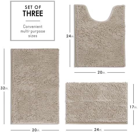 Hearth & Harbor Bathroom Rugs, Chenille Bath Mat - Image 3