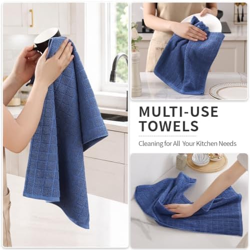 Kitinjoy Premium Cotton Check Kitchen Towels 4 Pack - Image 4