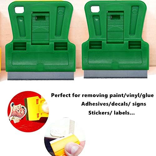 1.5 inches High Visibility Mini Razor Blade Scraper Glass Scraper Green Paint - Image 2