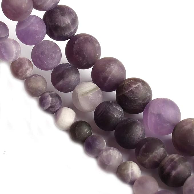 10mm Matte Amethyst Bead, 15-Inch Matte Round Loose Stone Beads - Image 6